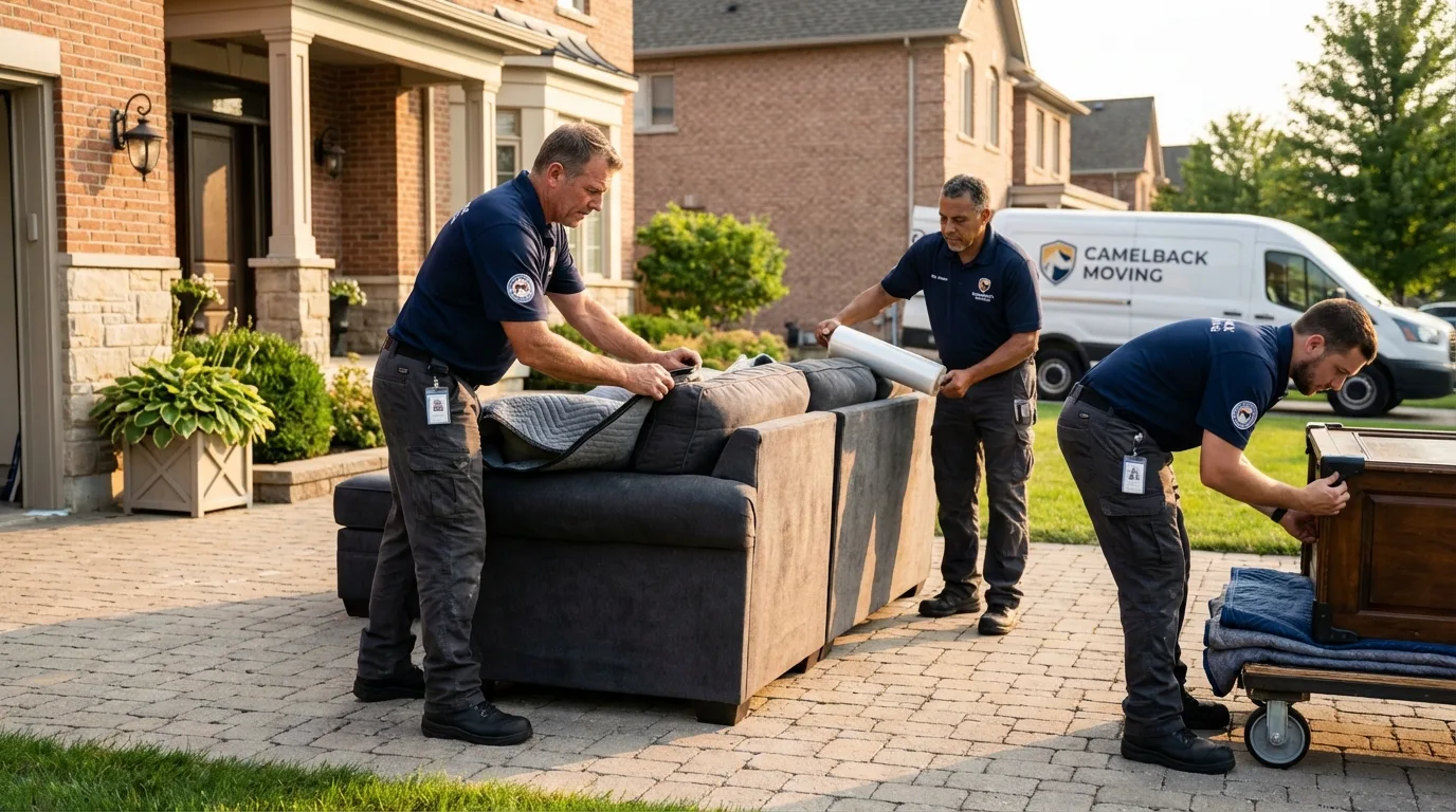 Large estate moving crew wrapping furniture in Litchfield, MN