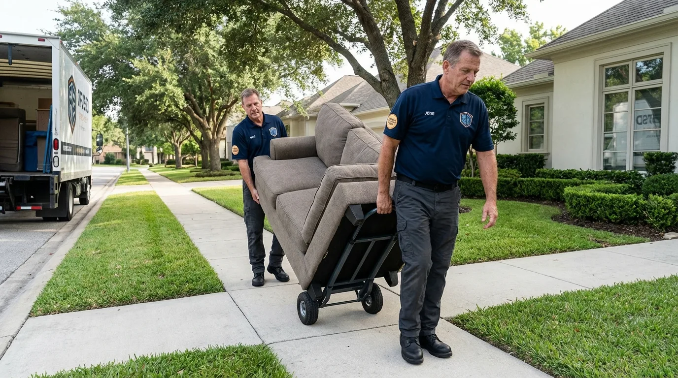 Local residential moving crew loading furniture in Litchfield, MN